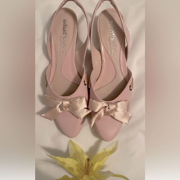 Adorable! What’s What by Aerosoles “Stop N Bow” pink shoes! - Picture 10 of 15